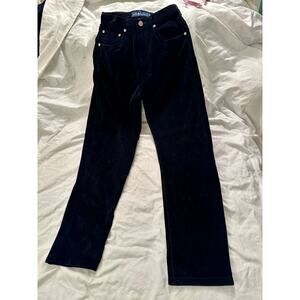 VINTAGE EIGHTIES RALPH LAUREN BLUE LABEL BLACK COTTON VELVET JEANS 27